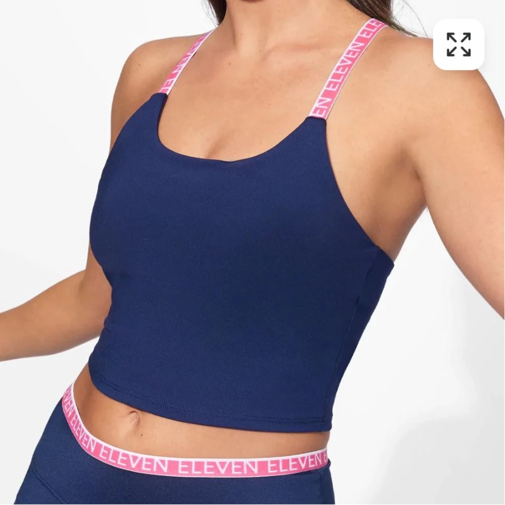 ELEVEN by Venus Williams Teen Spirit Midi Tennis Tank/Shelf Bra Blue & Pink  NWT